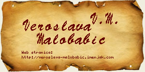Veroslava Malobabić vizit kartica